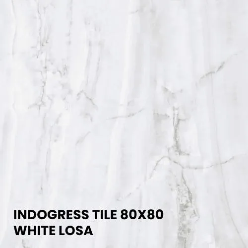 INDOGRESS TILE 80X80 - WHITE LOSA