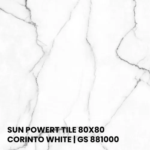 SUN POWERT TILE 80X80 - CORINTO WHITE | GS 881000