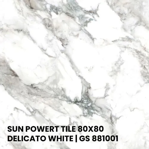 SUN POWERT TILE 80X80 - DELICATO WHITE | GS 881001