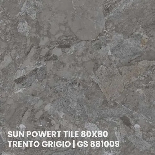 SUN POWERT TILE 80X80 - TRENTO GRIGIO | GS 881009