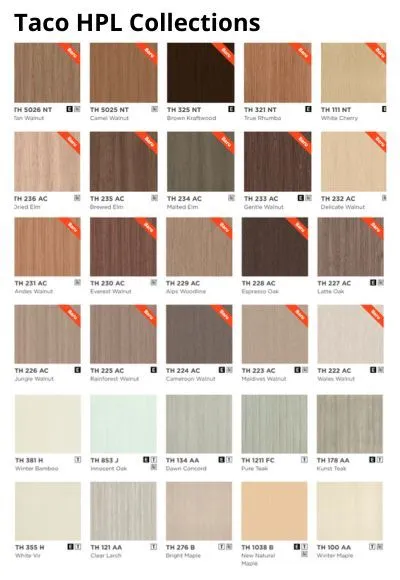 HPL Taco Motif kayu (Woodgrain)