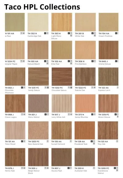 HPL Taco Motif kayu (Woodgrain)