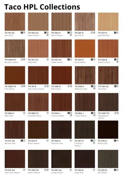 HPL Taco Motif kayu (Woodgrain)