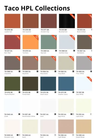 Taco HPL Warna Polos Solid